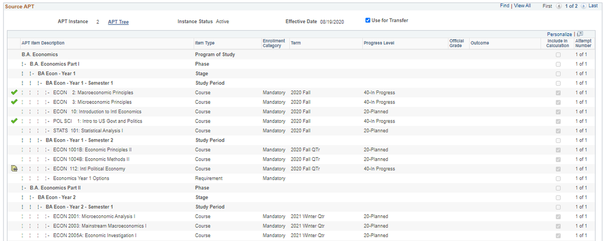 APT (Academic Progress Tracker) Transfer page 2 of 2