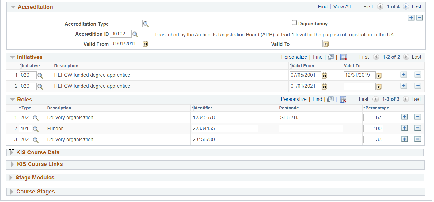 Program HESA (Higher Education Statistics Agency) Data page (2 of 2)