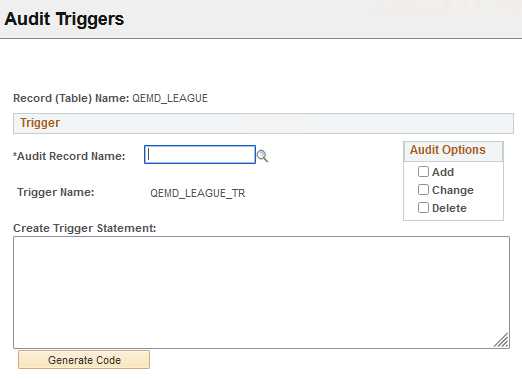 Audit Triggers page