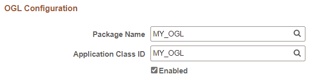 OGL Configuration page
