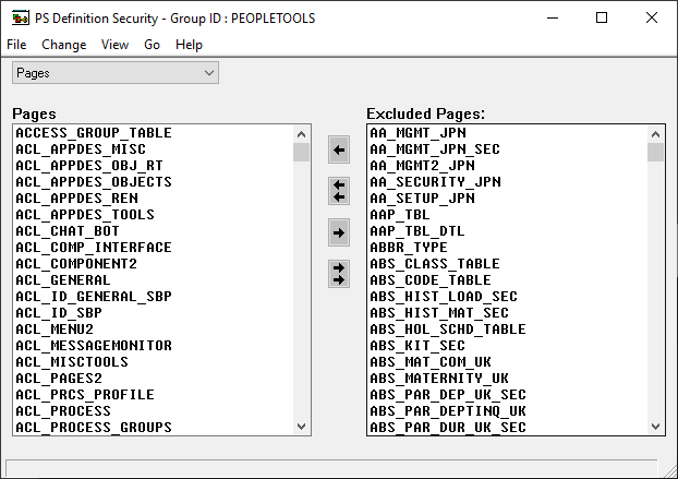PS Definition Security - View Pages