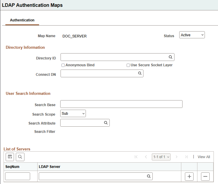 LDAP Authentication Maps