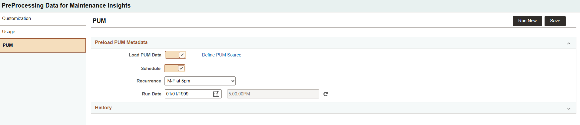 Processing PUM Metadata for LCM Insights
