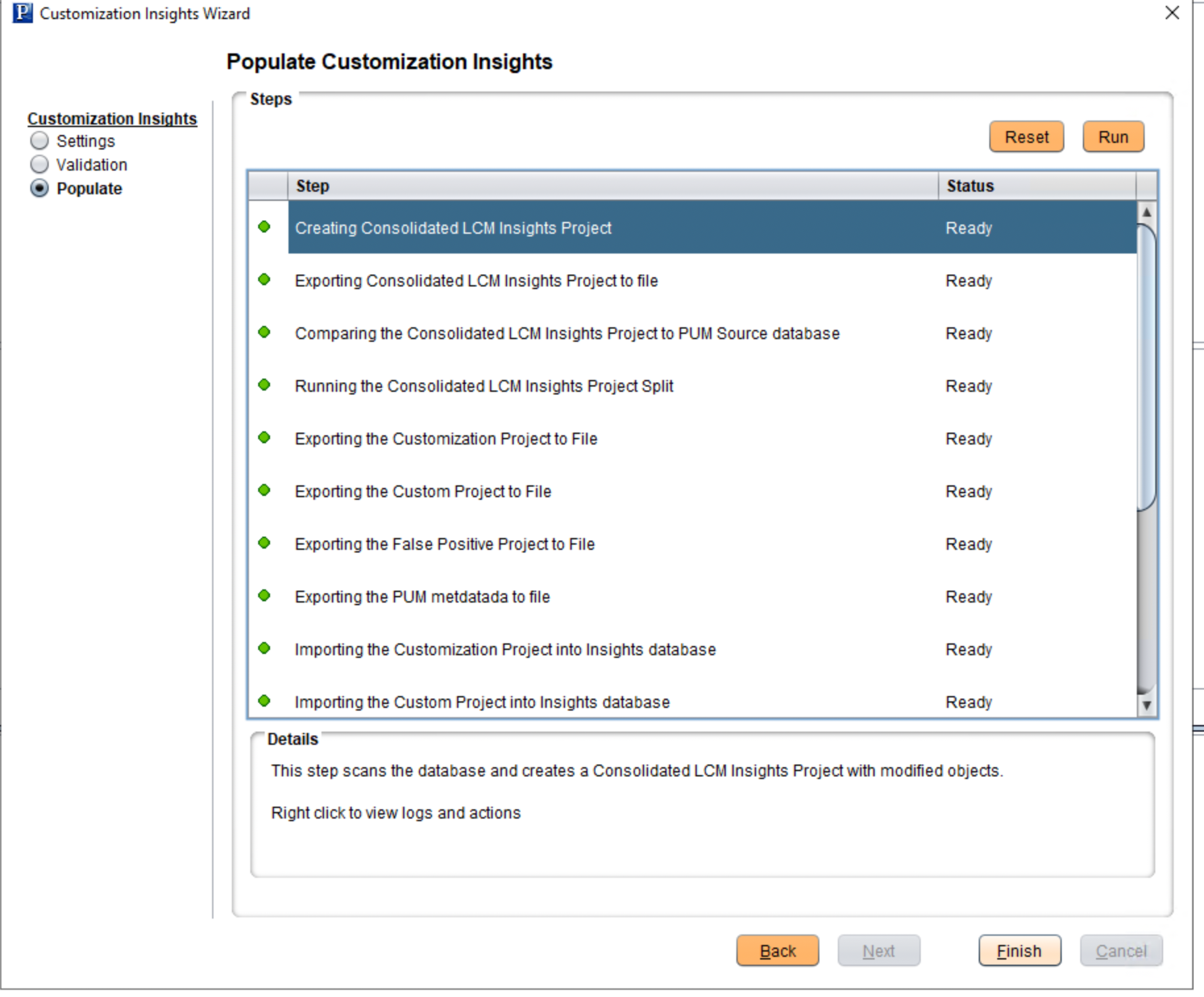 Steps to create and consolidate metadata