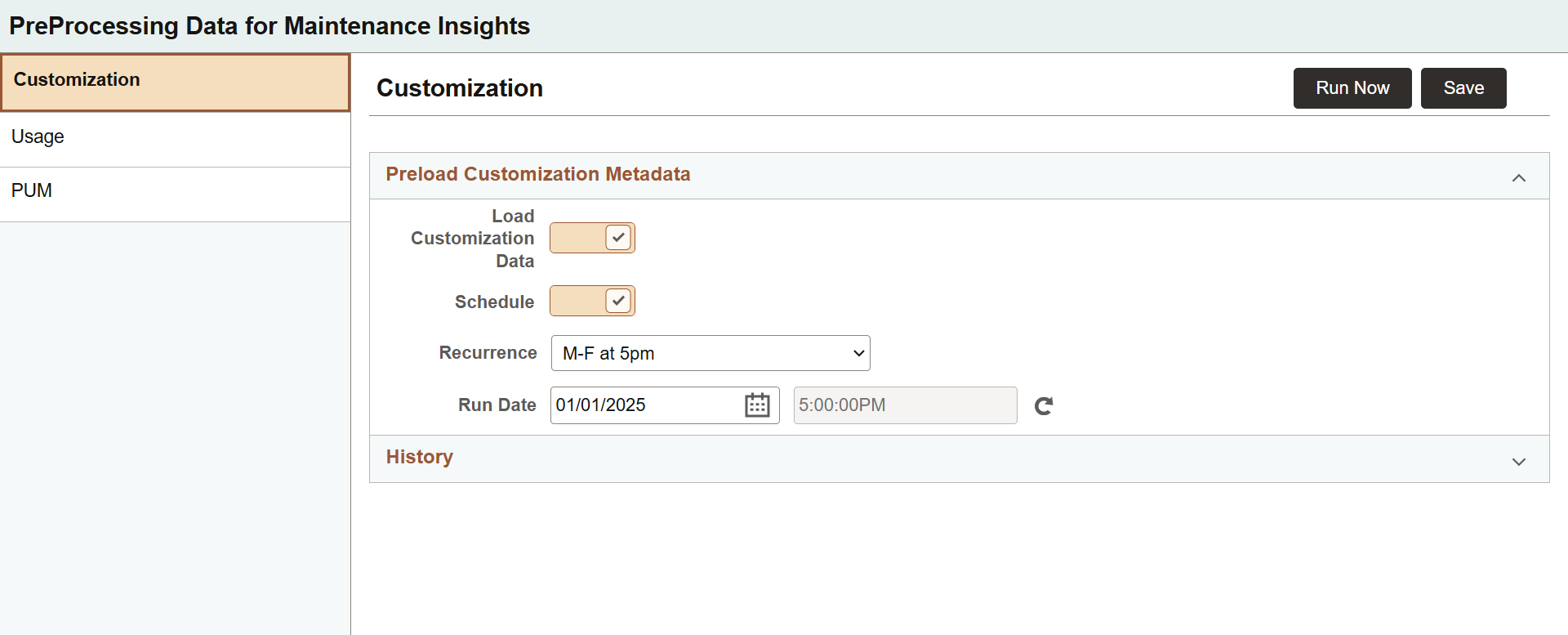 Loading Customization Metadata for LCM Insights