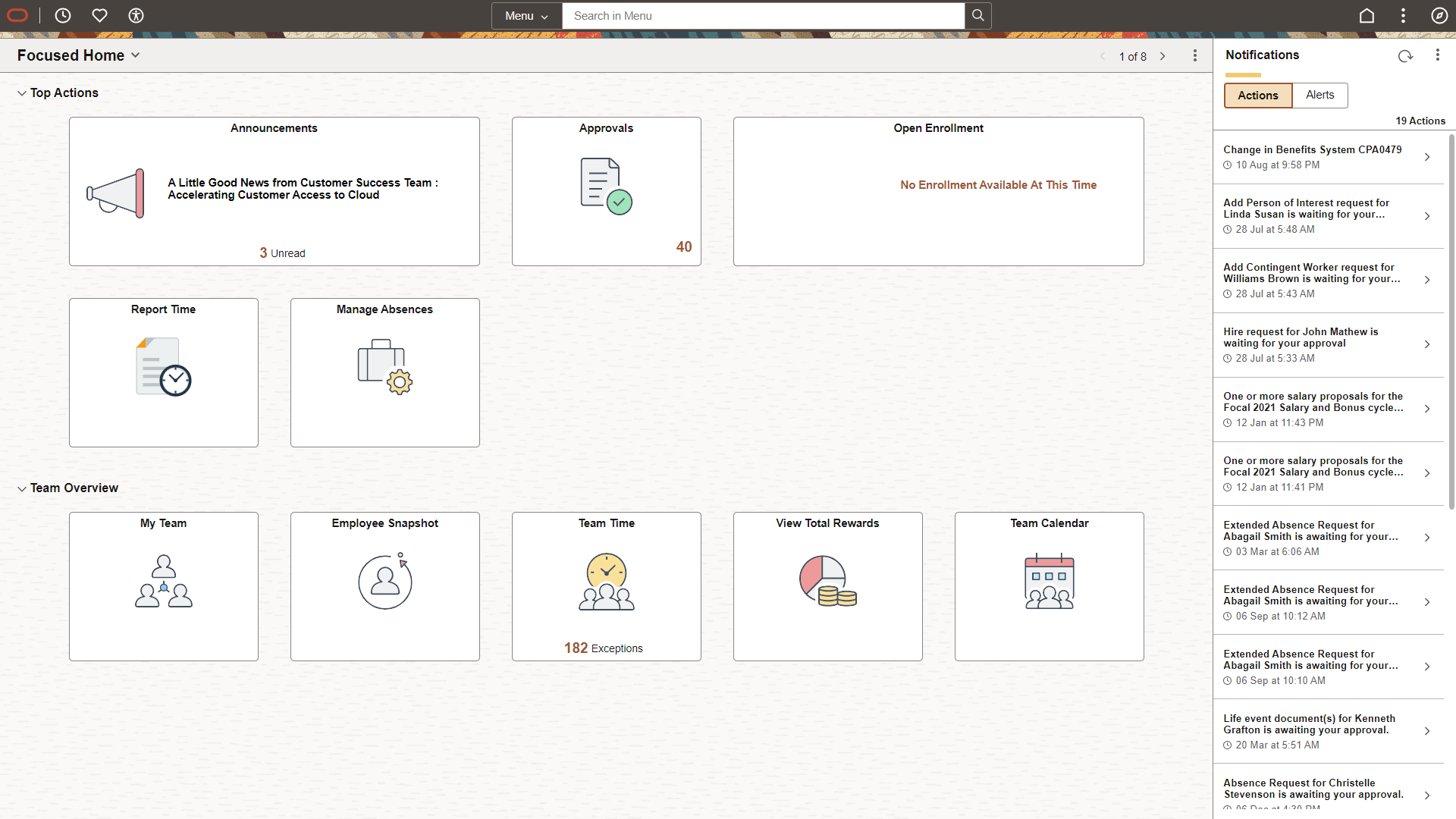Example of a Fluid Sectionalized Homepage