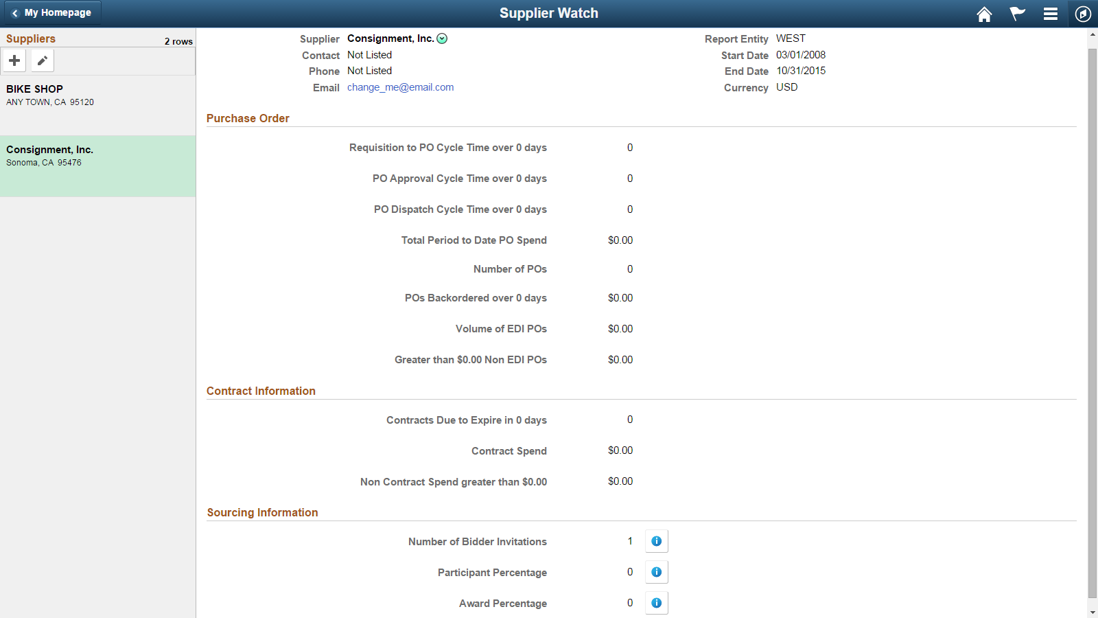 Supplier Watch - Sourcing Information