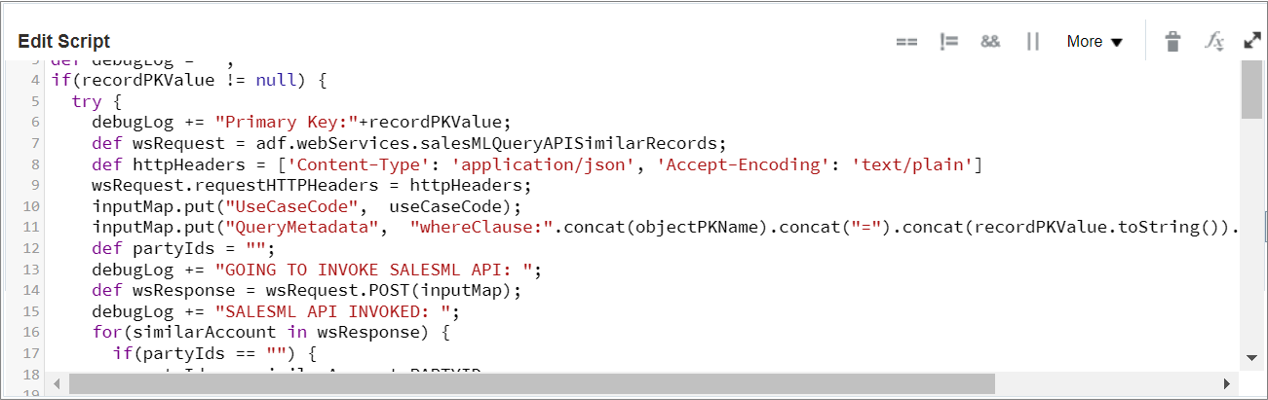 グローバル関数のGroovyスクリプトを入力します。