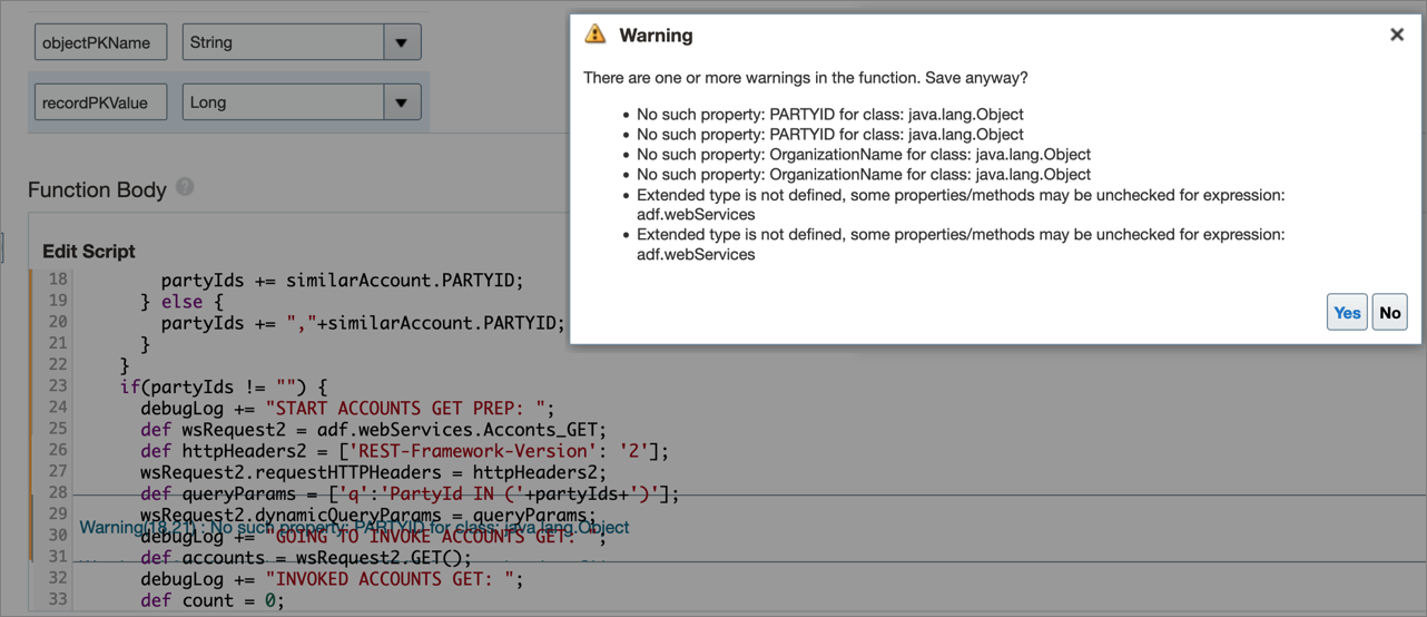 警告を無視してスクリプトを保存します。