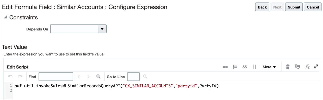 式フィールドに式を入力します。