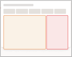 上のレイアウトで2つのセクションを表示