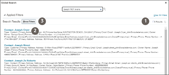 グローバル検索結果。
