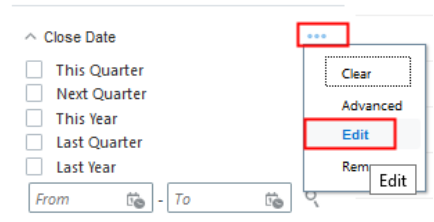 省略記号アイコン(「その他」)メニューの選択の 場所が強調表示されたスクリーンショット。