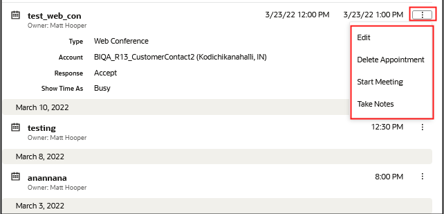 Webカンファレンス・アポイントメント・タイプの編集処理のスクリーンショットの例