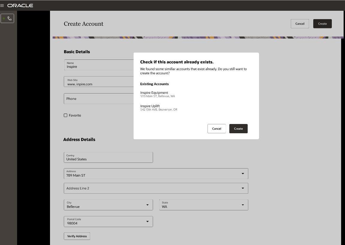 アカウント作成時の重複チェック・ダイアログ