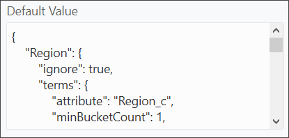 これは、カスタム・リージョン・フィールドをデフォルト値リージョンに手動で追加するスクリーンショットです。