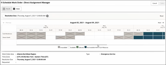 図は、Oracle Field Serviceスケジューラを示しています。