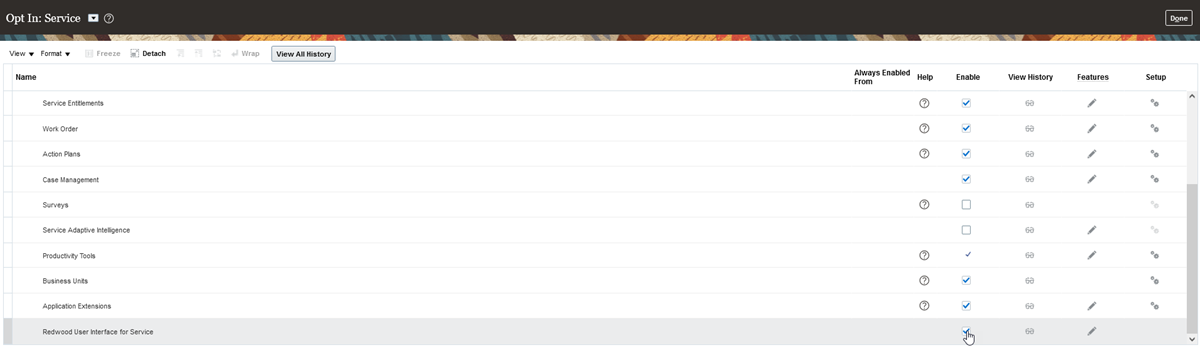 Redwood UIの「オプトイン」画面