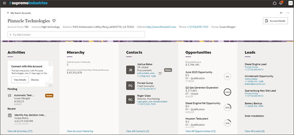 このスクリーンショットは、アカウントの詳細ページを示しています。