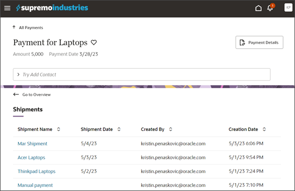 このスクリーンショットは、サブビューがどのように見えるかを示しています。