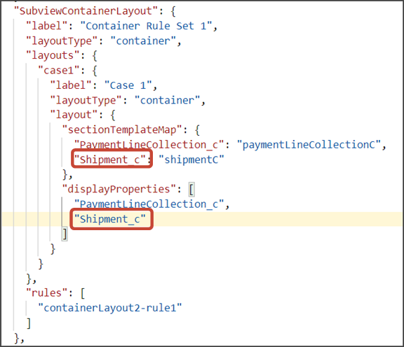 このスクリーンショットは、JSONファイルで更新する場所を示しています。