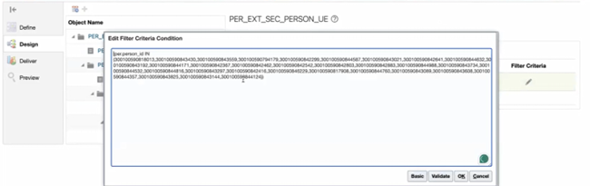フィルタ基準条件の編集