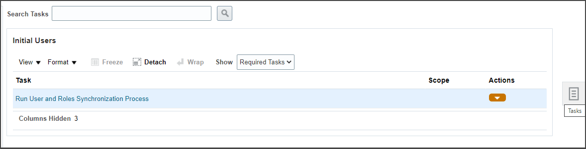 この図は、「設定および保守」作業領域の「タスク」アイコンを示しています。