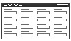 Generic Layout of the DotComAppletForm4ColMerged (Base/Edit/New) Template. In this image of a template, there is a button bar at the beginning of the image. After the bar, there are four columns of label and field pairs.
