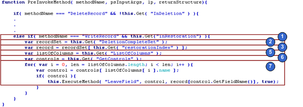 Customizing a Method in the Presentation Model to Store the Field Values of Records: This image is described in the surrounding text.
