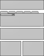 Generic Layout of the ViewParentListWithTab Template. This image is described in surrounding text.