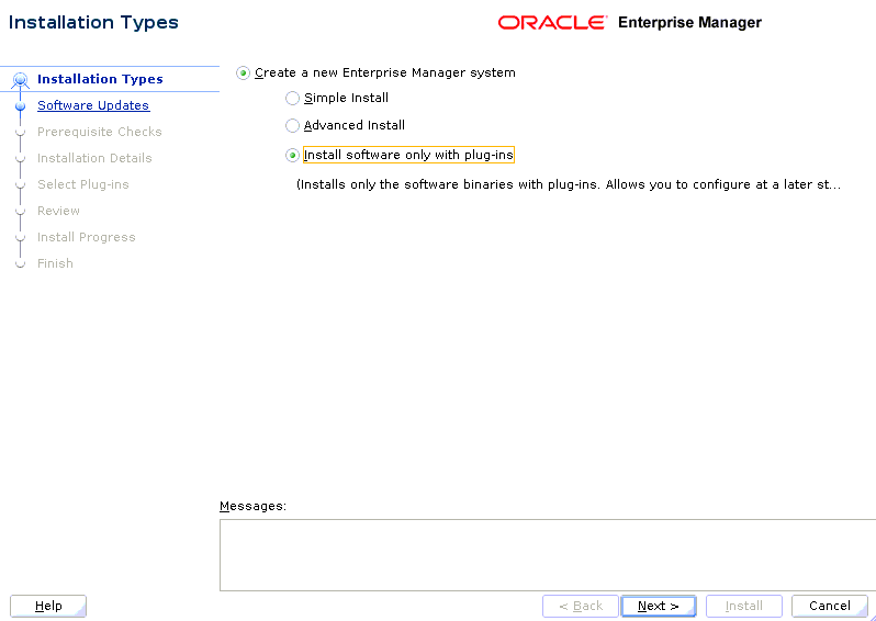 Enterprise Managerインストール・ウィザード