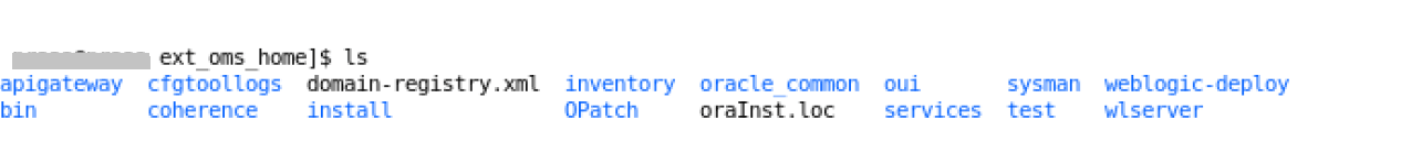 フレッシュ・インストールでのext_oms_homeの内容 フレッシュ・インストールでのext_oms_homeの内容