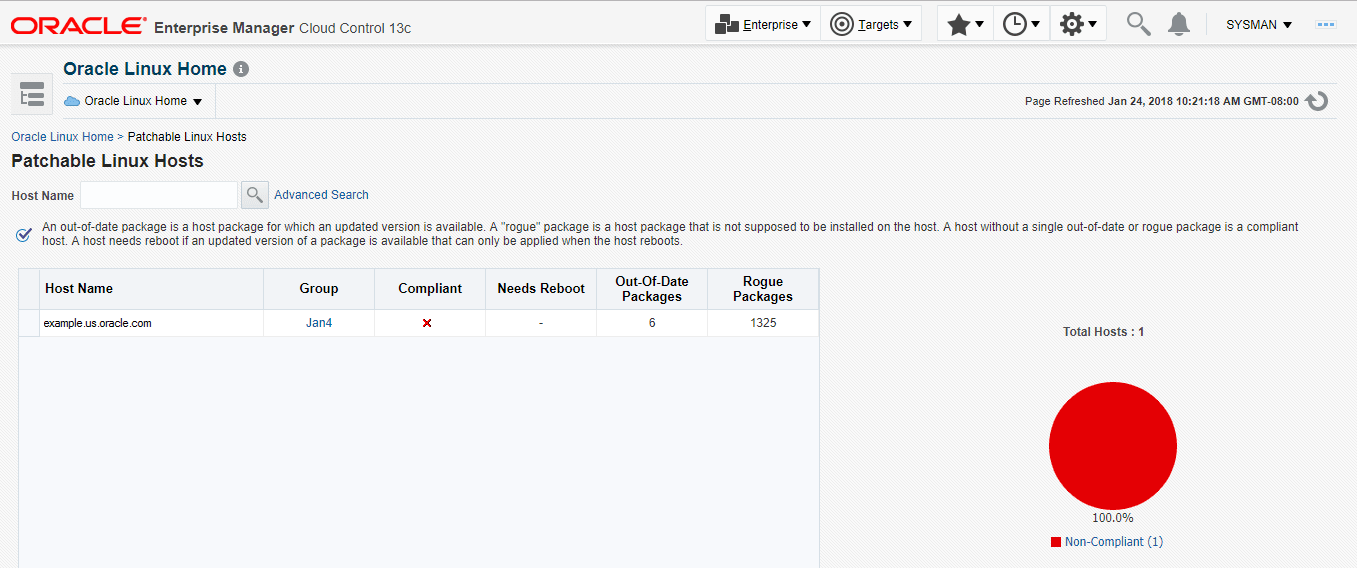 パッチ適用可能なLinuxホスト