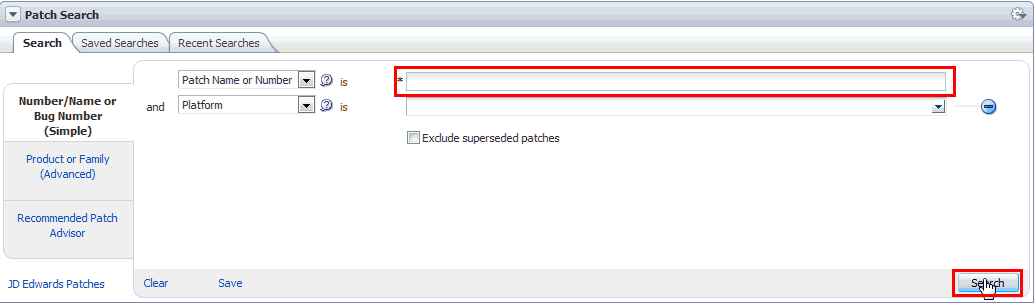パッチの検索 パッチの検索