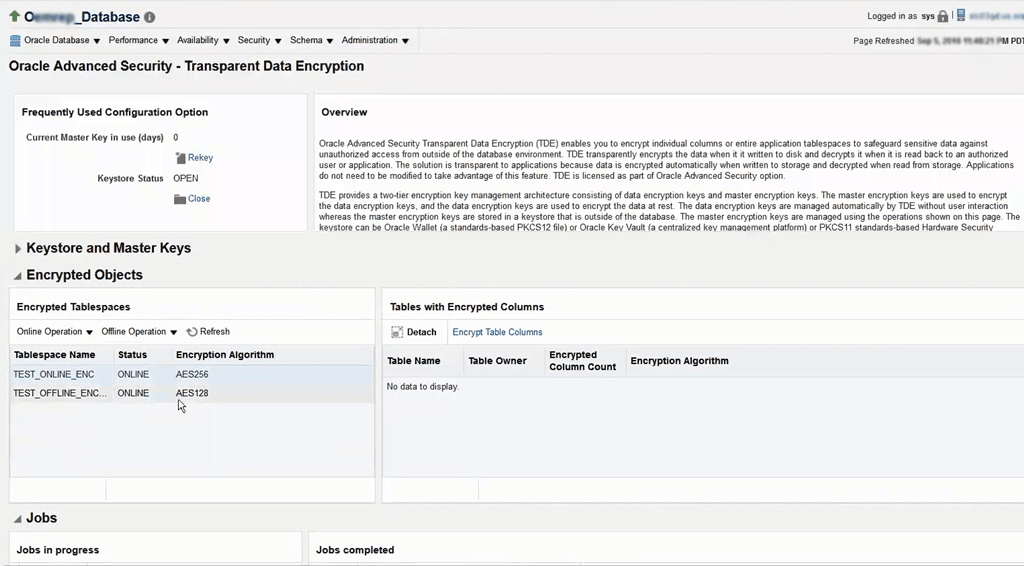 透過的データ暗号化ホーム・ページ