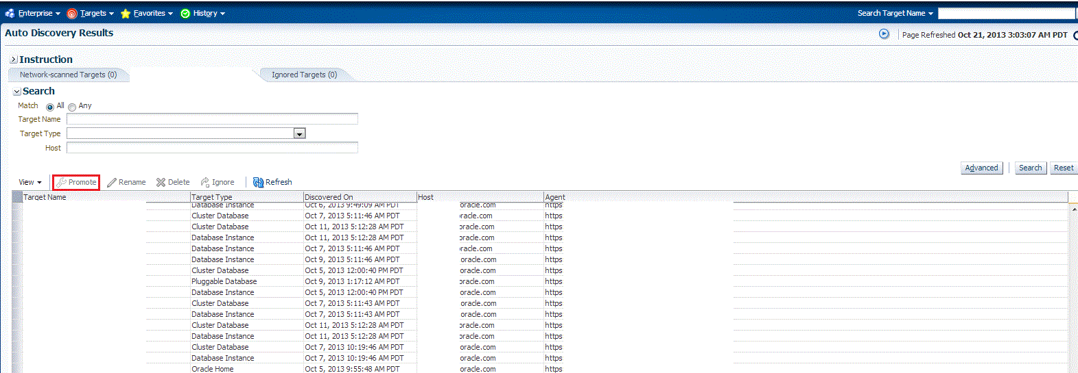 自動検出の結果ページ 自動検出の結果ページ