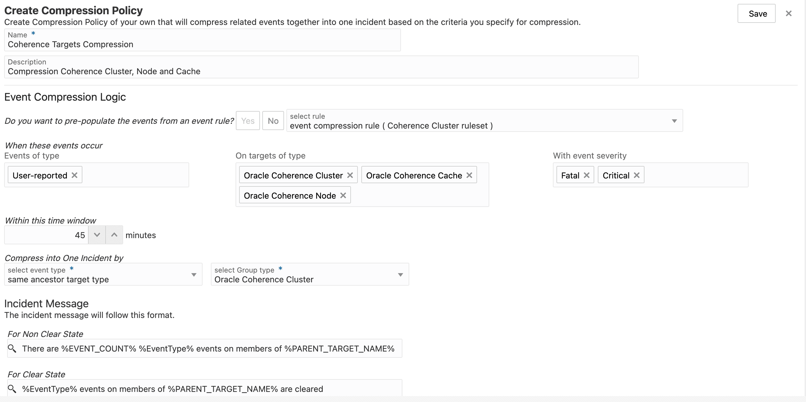 圧縮ポリシーの作成
