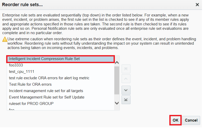 ルール・セットの順序の確定 ルール・セットの順序の確定