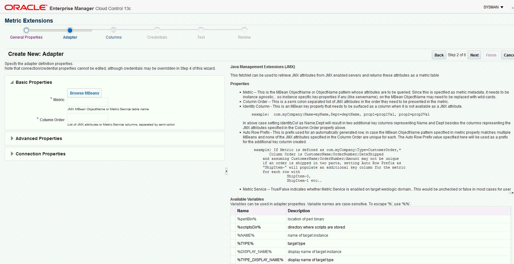 画像は、アダプタの選択を示しています。