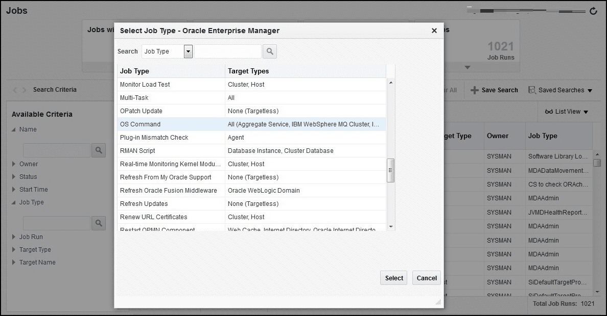 使用できるジョブ・タイプ 使用できるジョブ・タイプ