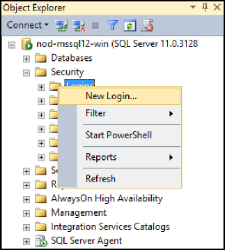 「新しいログイン」メニュー 「新しいログイン」メニュー