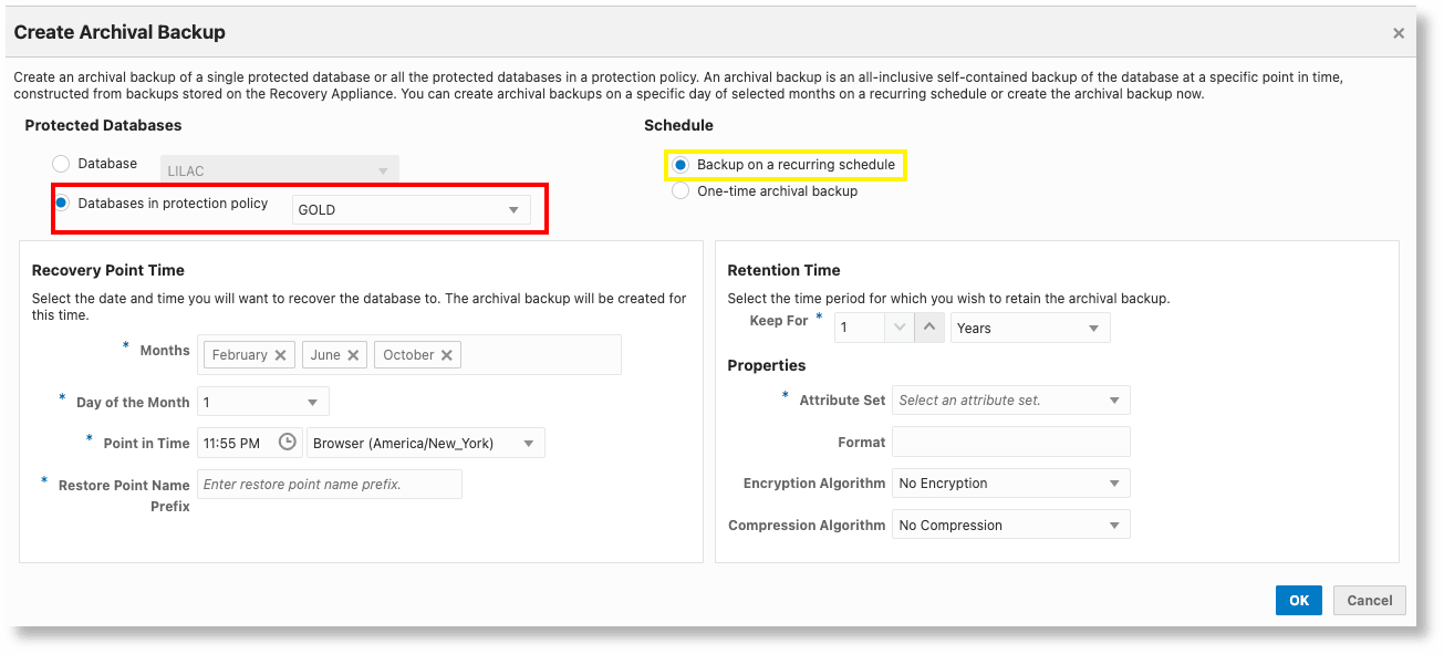 データベース・フリートのアーカイブ・バックアップ