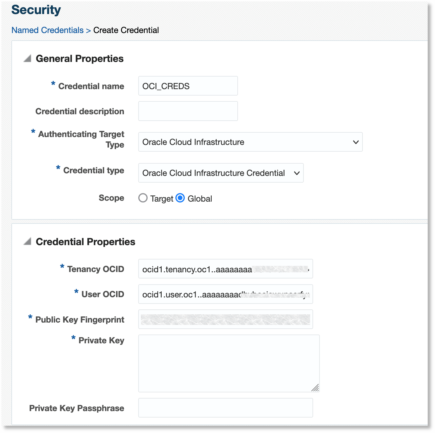 OCI名前付き資格証明 OCI名前付き資格証明
