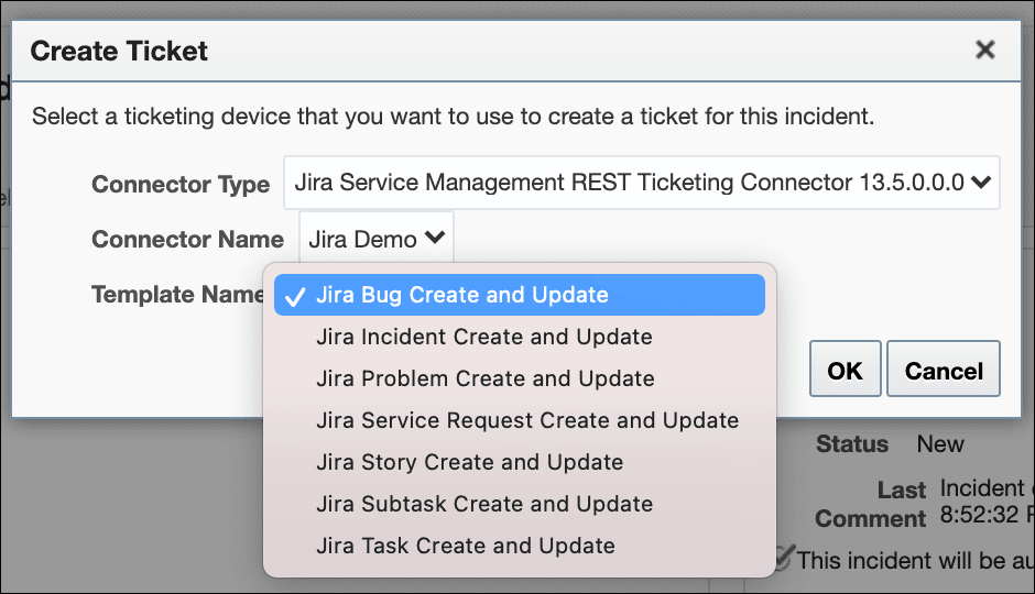 Image shows the Create Ticket pop-up window. Image shows the Create Ticket pop-up window.