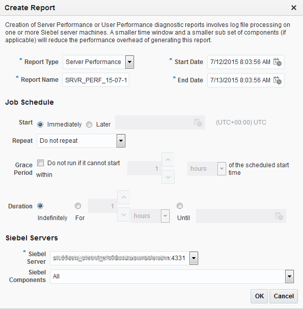 「レポートの作成」ページ。