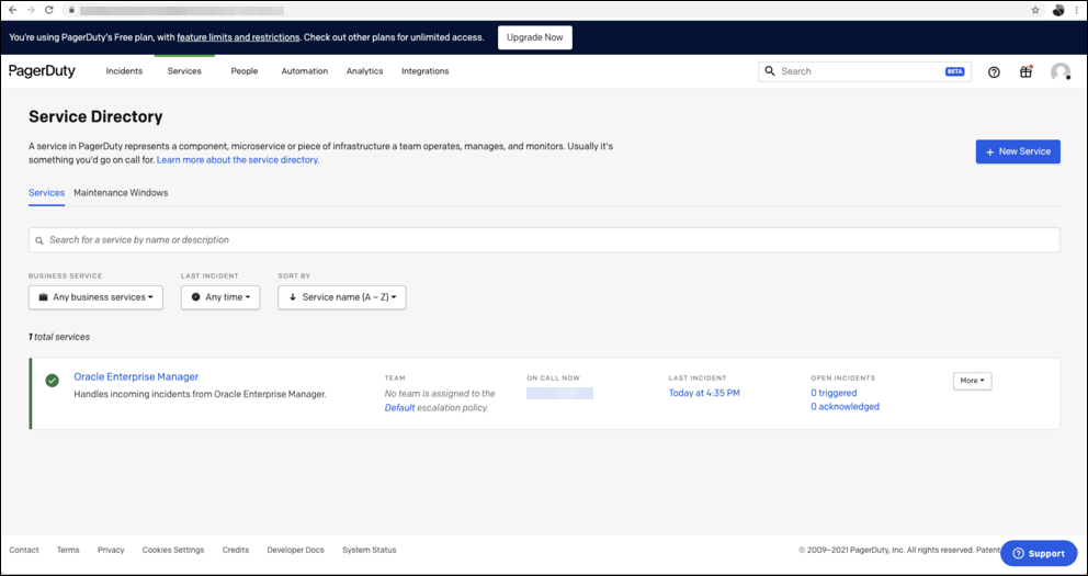 Graphic shows the Service Directory page. Graphic shows the Service Directory page.