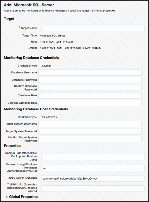 Microsoft SQL Serverの追加 Microsoft SQL Serverの追加