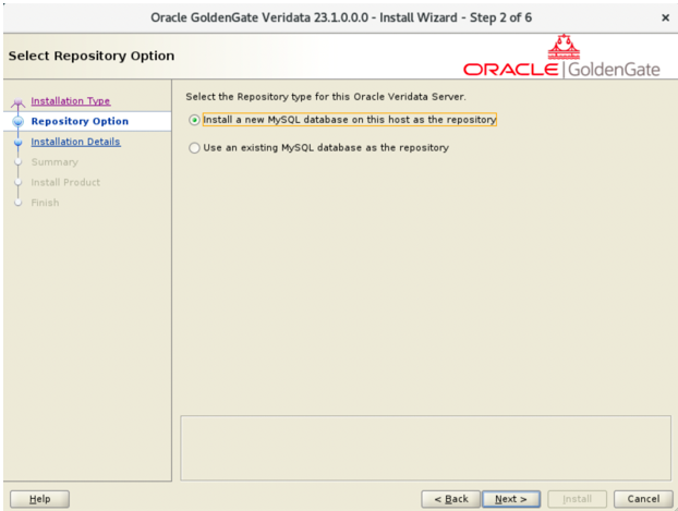リポジトリ・オプションを選択します。