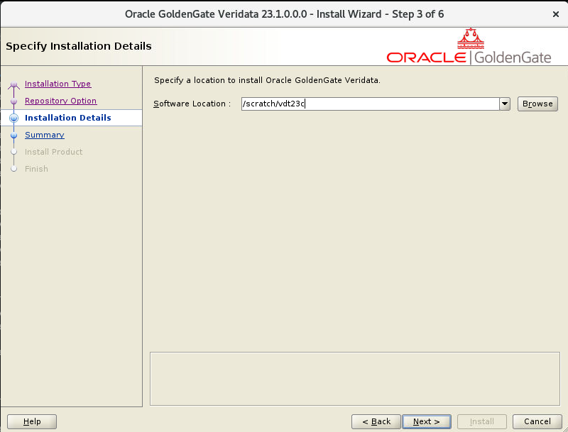 インストールの詳細を指定します。