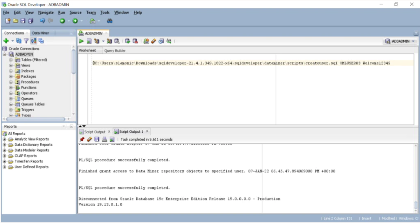ユーザーの作成および権限の付与